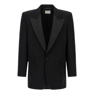 Saint Laurent Heren, Jassen, Zwart, Maat: L Zijde
