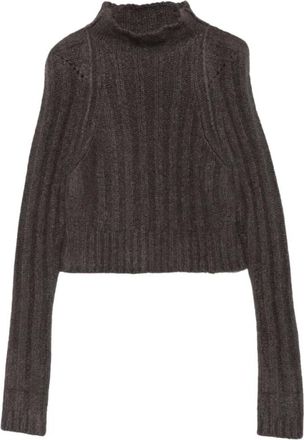 Rick Owens Turtleneck acortado de canal&eacute; - Knitwear - Mujer - Gris - S