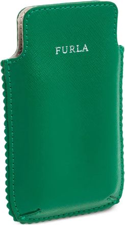 Furla Leren telefoonhoesje met gewelfde afwerking - Groen