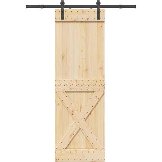 vidaXL Puerta Corredera Con Herrajes Madera Maciza De Pino 70x210 Cm Vidaxl