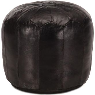 vidaXL Puf Negro 40x35 Cm Cuero Genuino De Cabra Vidaxl