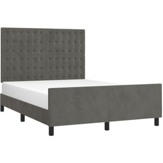 vidaXL Vidaxl - Estructura De Cama Sin Colch&oacute;n Terciopelo Gris Oscuro 140x190cm