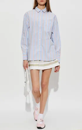 Lacoste Shirt With Striped Pattern, Womens, Blue
