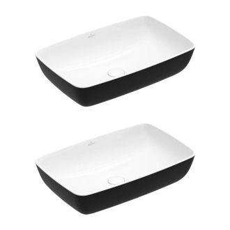 Villeroy & Boch Villeroy&boch - Conjunto De Dos Lavabos Sobre Encimera Rectangulares Villeroy Et Boch Artis Coal Black