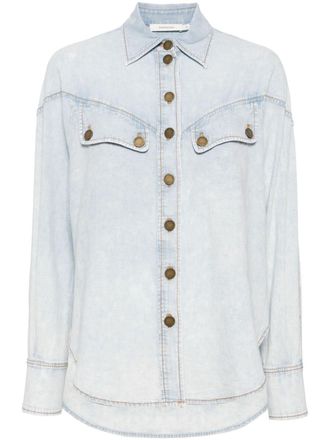 Zimmermann drop-shoulder denim shirt - Blue