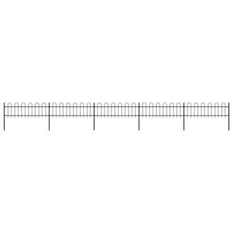 Berkfield Home Garden Fence with Hoop Top Steel 8.5x0.6 m Black
