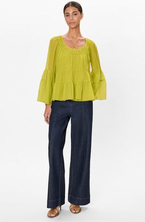 Rebecca Taylor Skye Blouse in Pear Green at Nordstrom, Size X-Small