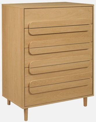 Sweeek C&oacute;moda Vintage Con Efecto Madera Y 5 Cajones