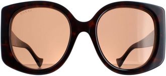 Gucci Round Womens Dark Havana Brown GG1257S - One Size