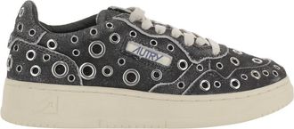 Autry Sneakers, female, Black, 4 UK, Suede Trainers With Metal Eyelets