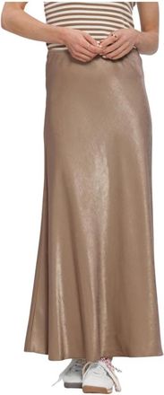 Moss Copenhagen Nicolette Ullas Skirt - Dames - Maxi Rokken - Bruin - S - Linnen - Rokken