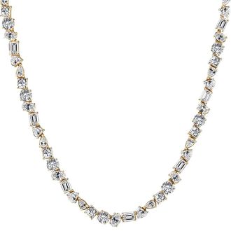 Pompeii3 45Ct Fancy Diamond Multi Shape Tennis Necklace 14k Gold Lab Grown