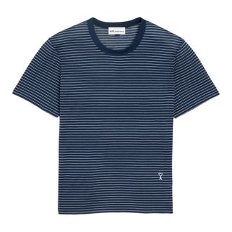 Ami Camiseta de Algod&oacute;n a Rayas - Tops - Mujer - Azul - S
