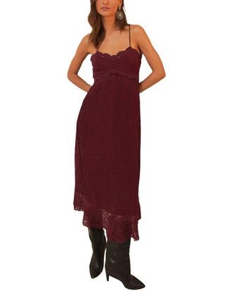 Farm Rio Farm Rio Purple Lace Sleeveless Midi Dress
