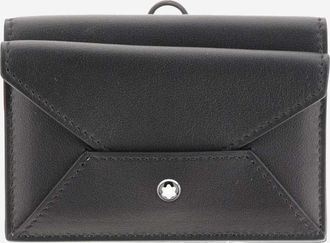 Montblanc Mens Card Holder With 4 Compartments Black Leather Accessory