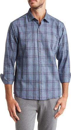 WESTZEROONE Alex Plaid Button-Up Shirt in Navy at Nordstrom Rack, Size Medium