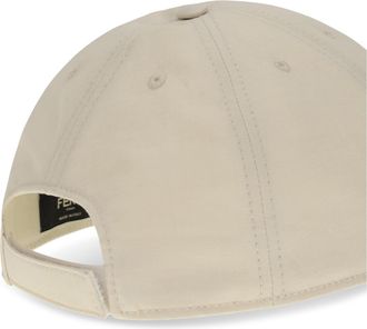 Fendi Mens Baseball Cap White Cotton Hat