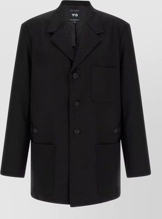 Yohji Yamamoto wool blend single breasted coat