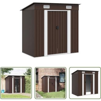 vidaXL vidaXL Capanno marrone - Capanno Attrezzi da Giardino Marrone 194x121x181 cm in Acciaio