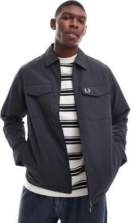 Fred Perry Camicia giacca tecnica grigia a maniche lunghe-Grigio