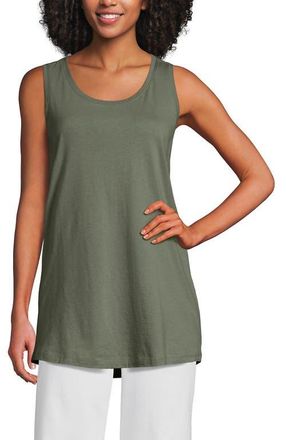Lands End Supima Cotton Tunic Tank Top in Sage at Nordstrom, Size Medium