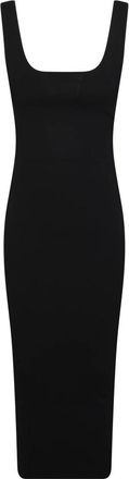 Entire studios Square Neck Knit Midi - Dames - Casual kleedjes - Zwart - S - Kleedjes