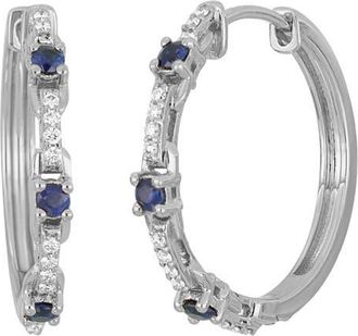 Bony Levy El Mar Hoop Earrings in 18K White Gold Sapphire at Nordstrom