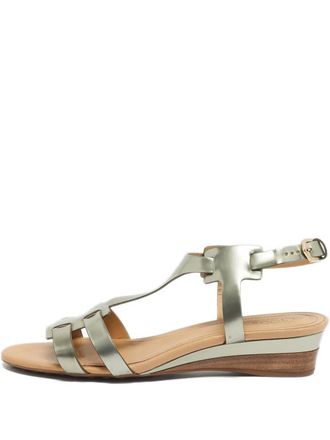 Tod's metallic-effect leather sandals - Silver