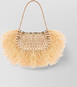 Paco Rabanne woven frayed sequin chain shoulder bag