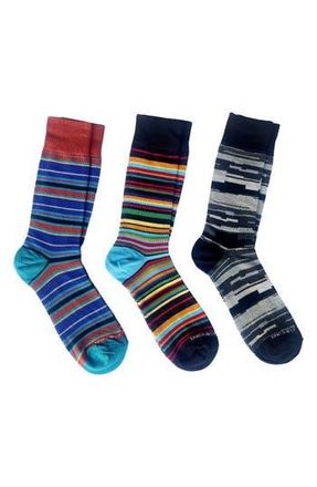 Unsimply Stitched Assorted 3-Pack Crew Socks in Multicolor Blue at Nordstrom Rack