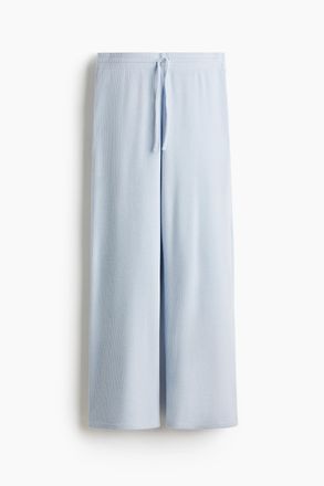 H&M Kordelzughhose aus Waffeljersey - Hellblau