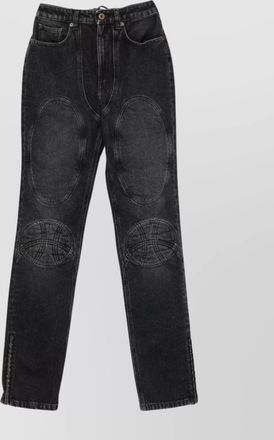 Jean Paul Gaultier padded denim trousers ankle zips