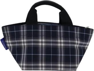 Burberry Pre-owned Nova Check Blue Label Tote Bag - Dames - Vintage Shopper - Blauw - ONE Size - Nylon - Vintage