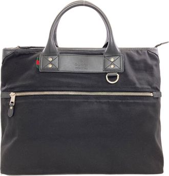 Gucci Black Canvas Boston Bag (Pre-Owned)
