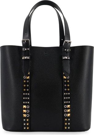Valentino Garavani Leather Shoulder Bag With Iconic Studs