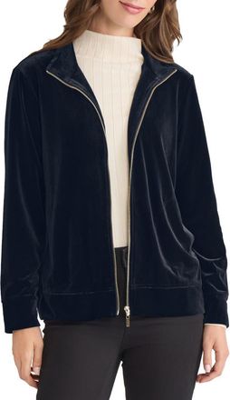 Jones New York Velour Jacket in Dark Sapphire at Nordstrom, Size X-Large
