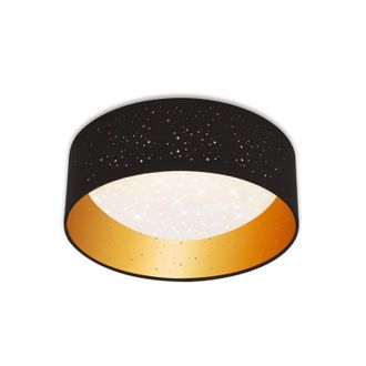 Briloner Plafoniera Maila Led 32,5 Cm Negro Y Oro Con Efecto Cielo Estrellado