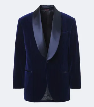Brunello Cucinelli Pinstripe cotton velvet tuxedo jacket
