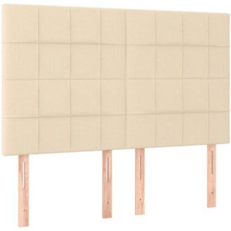 vidaXL Cabeceros 4 Unidades Tela Color Crema 72x5x78/88 Cm Vidaxl