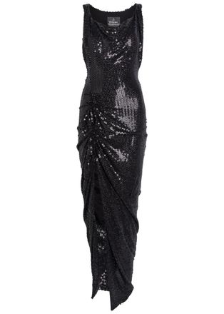 Vivienne Westwood Liz Side Panther Sequin-embellished Midi Dress - Black - 44 (UK12 / M)