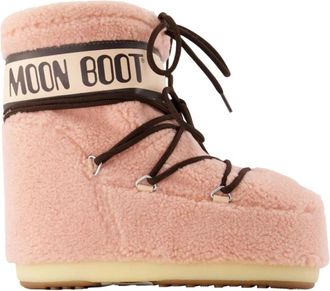 Moon Boot Icon Low Fleece - Dames - Winterlaarzen - Roze - 39 EU - Polyester - Schoenen