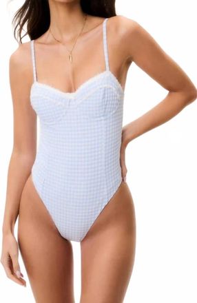 LoveShackFancy Womens Olivienne Gingham Swimsuit In Blue