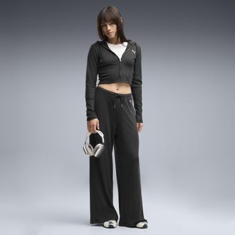 Puma Pantaloni a gamba larga Essentials dal taglio morbido da donna, Accessori, Nero, XL