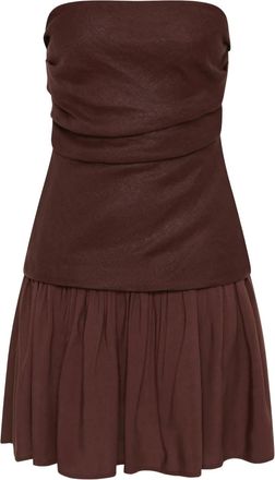 Faithfull The Brand Hedy mini-jurk met vierkante hals - Bruin