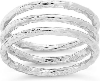 Sterling Forever Textured Triple Band Ring Set