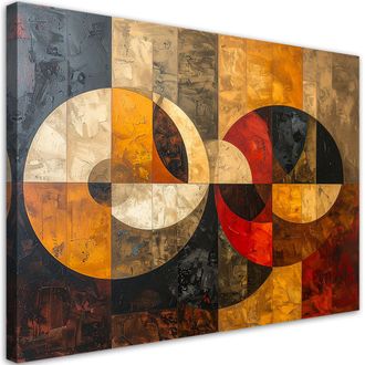 Feeby Impresi&oacute;n De Imagen, Abstracci&oacute;n Geom&eacute;trica En Tonos Tierra, 120x80