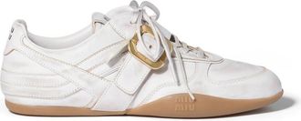 Miu Miu Gymnasium Leather Sneakers With Strap And Buckle