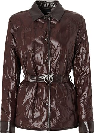 Pinko Technical Canvas Belted Down Jacket