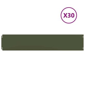 Berkfield Home Lawn Edgings 30 pcs Olive Green 20x103 cm Cold-rolled Steel