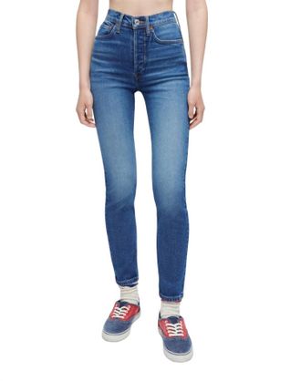 Re/Done 90S High Rise Ankle Crop Jeans In Cadet Indigo